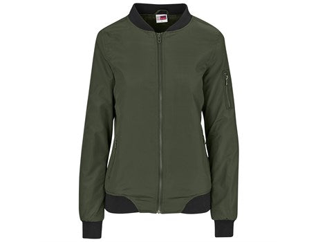 Ladies Crusader Bomber Jacket - Military Green