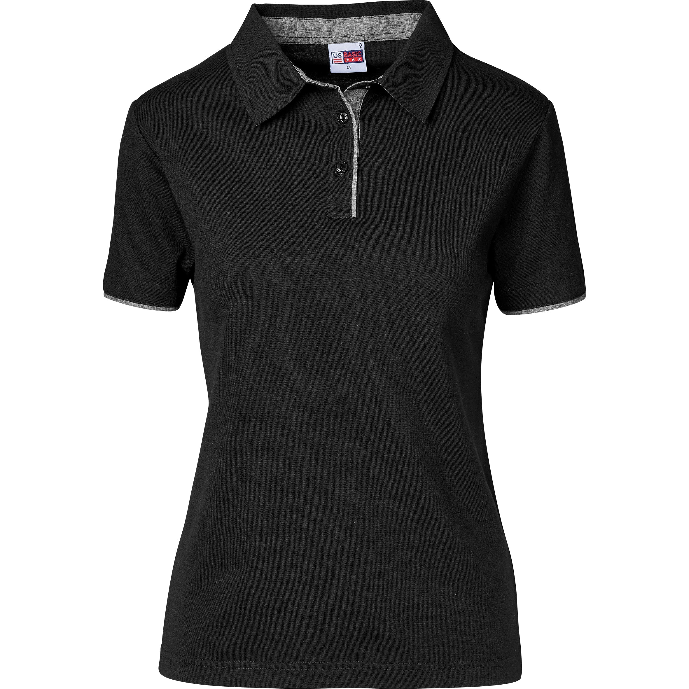 Ladies Delta Golf Shirt-L-Black-BL
