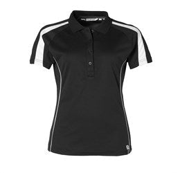 Ladies Horizon Golf Shirt - White Only-L-Black-BL