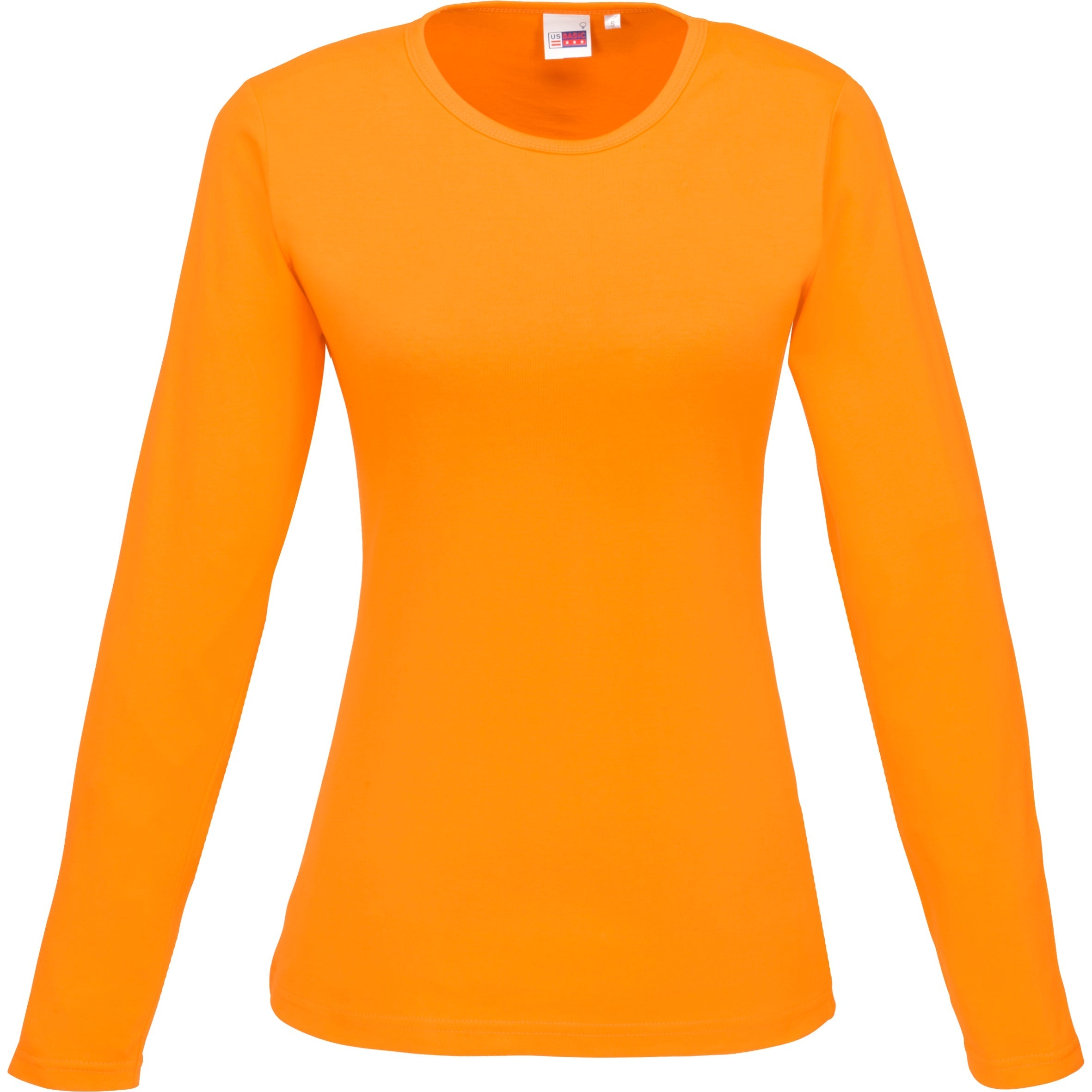 Ladies Long Sleeve Portland T-Shirt - Lime Only-L-Orange-O