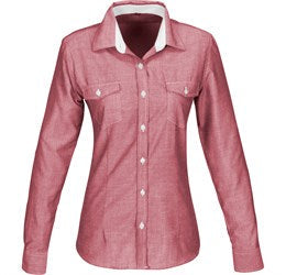 Ladies Long Sleeve Windsor Shirt - Light Blue Only-