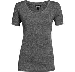 Ladies Oregon Melange T-Shirt-L-Charcoal-C