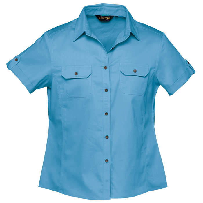 Ladies Plain Bush Shirt Dusk Blue / SML / Regular - Shirts-Outdoor