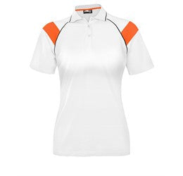 Ladies Score Golf Shirt - White Red Only-2XL-Orange-O