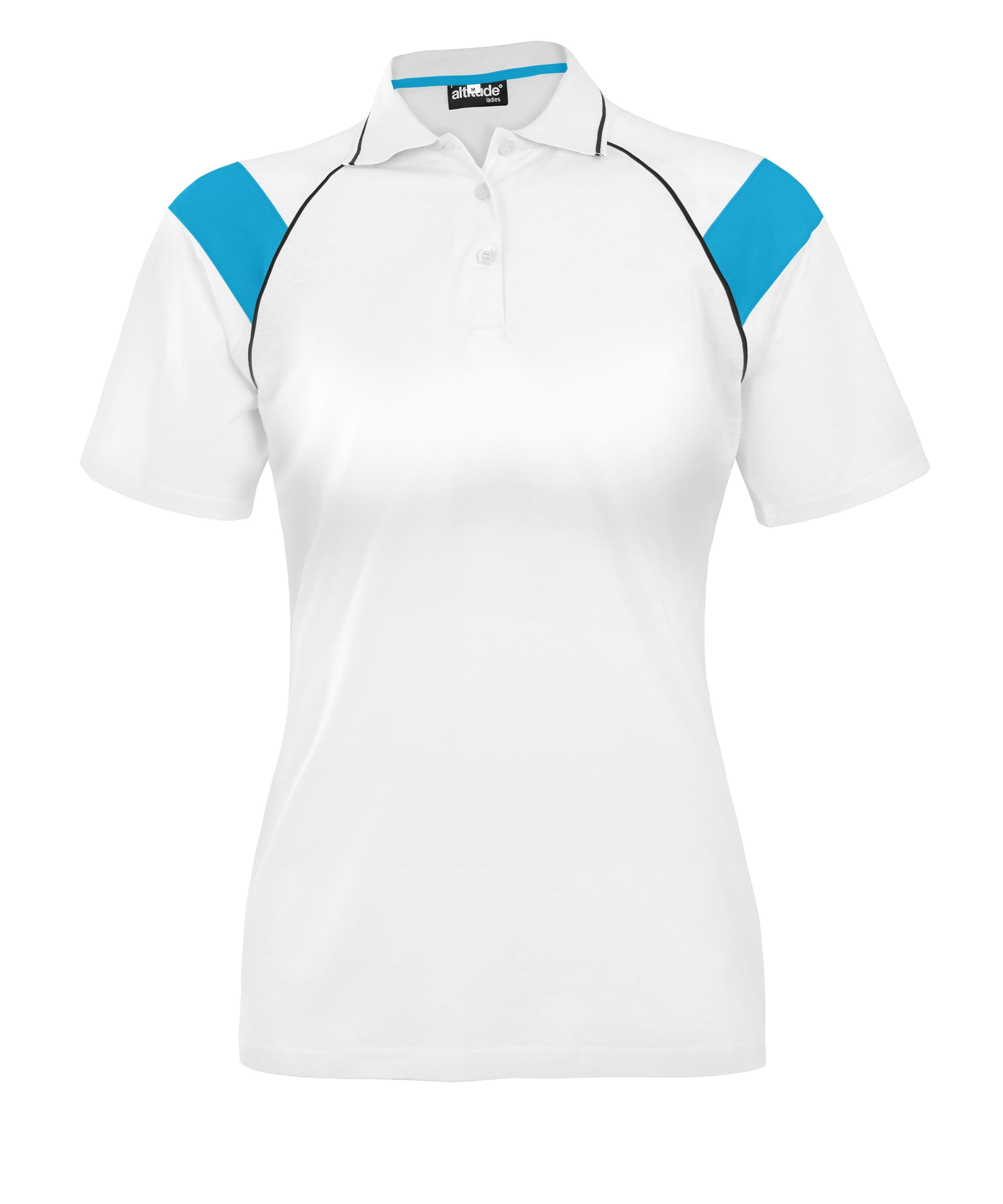 Ladies Score Golf Shirt - White Red Only-