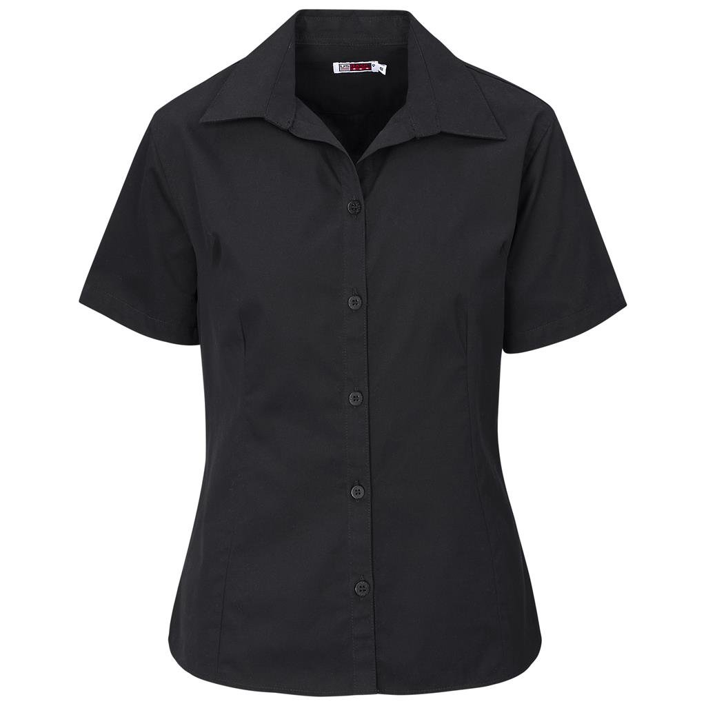 Ladies Short Sleeve Cotton Twill Moderna Shirt S / BLACK - Lounge Shirts,New Clothing 2025