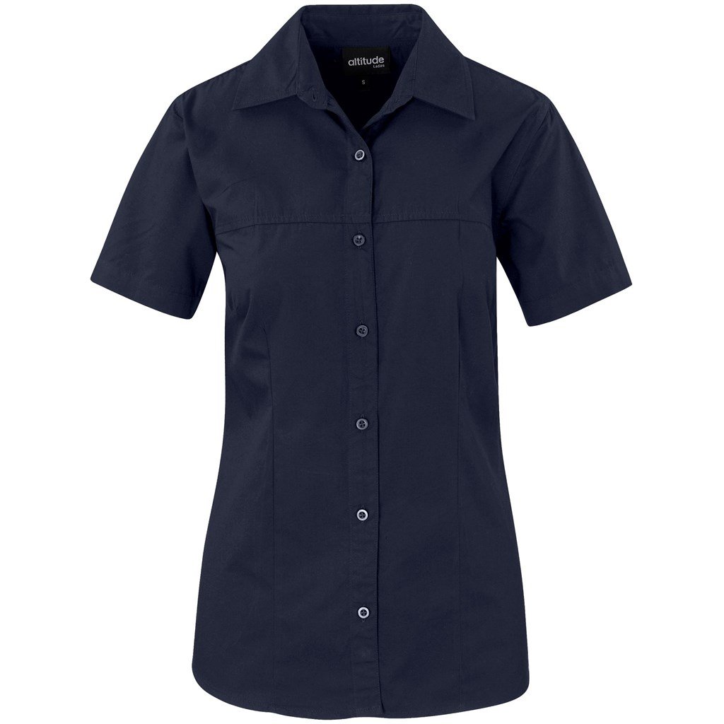 Ladies Short Sleeve Empire Shirt 4XL / Navy / N