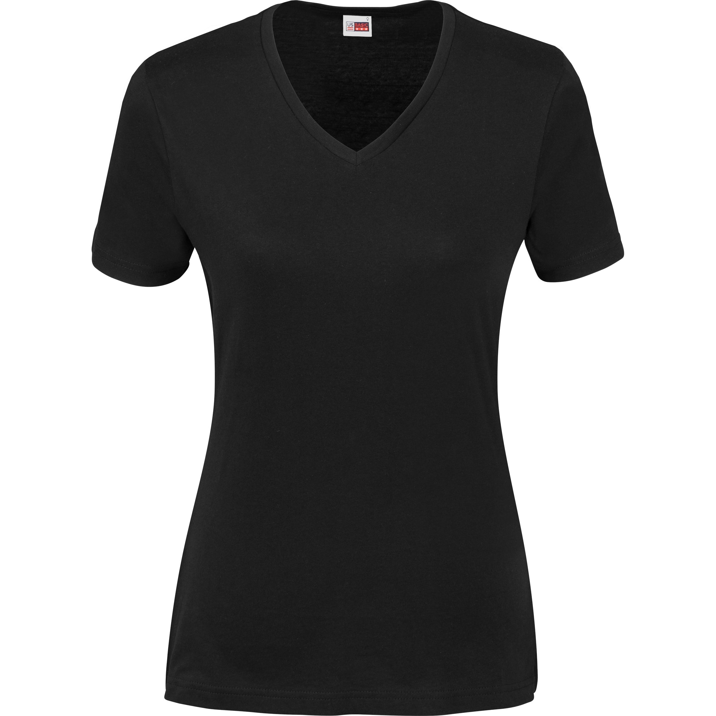 Ladies Super Club 165 V-Neck T-Shirt-L-Black-BL