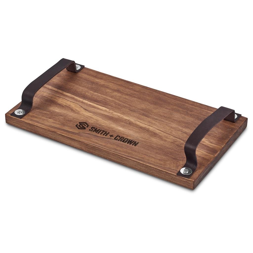 Large Farm Style Wooden Tray with Leather Straps NATURAL - Kitchen,Home and Living