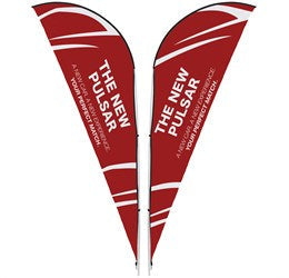 Legend 2M Sublimated Sharkfin Double-Sided Flying Banner - 1 complete unit-Banners
