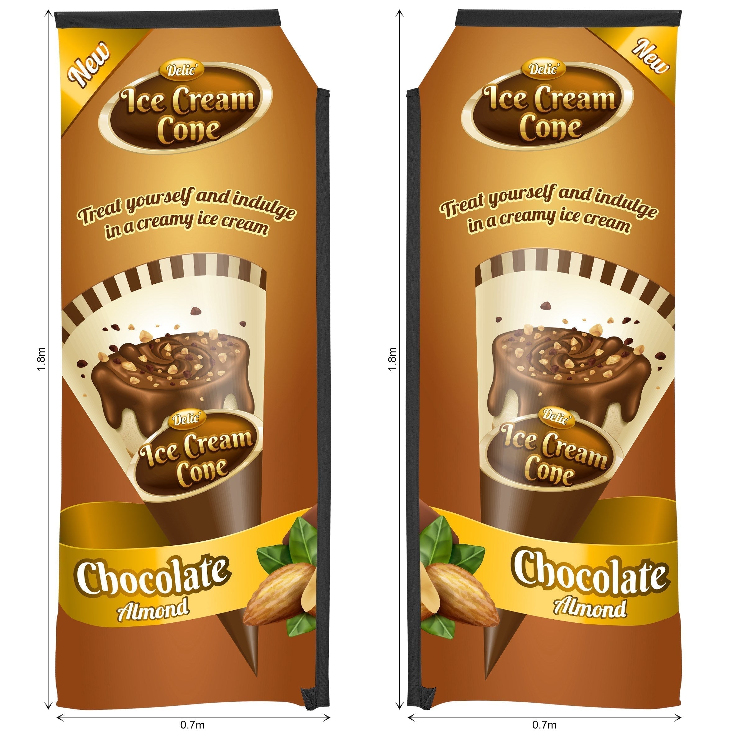 Legend 2m Sublimated Telescopic Double-Sided Flying Banner Skin-Banners