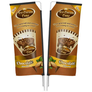 Legend 2M Sublimated Telescopic Double-Sided Flying Banner - 1 complete unit-Banners