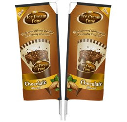 Legend 2M Sublimated Telescopic Double-Sided Flying Banner - 1 complete unit-Banners