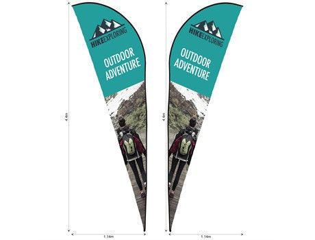 Legend 4m Sublimated Sharkfin Double-Sided Flying Banner Skin-Banners