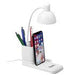 Lexicon Desk Lamp, Pen Caddy & Phone Stand-Solid White-SW