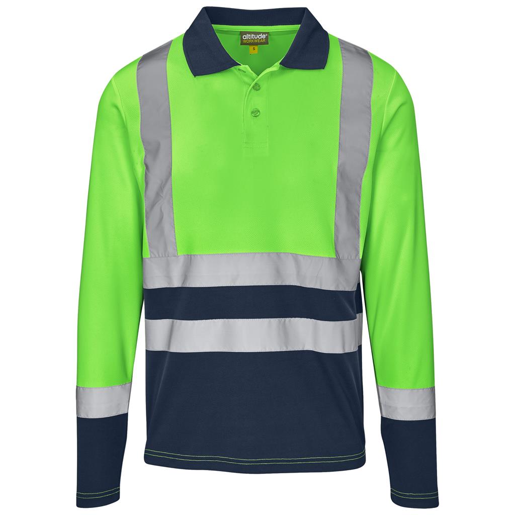 Long Sleeve Surveyor Two-Tone Hi-Viz Golf Shirt S / LIME - Shirts