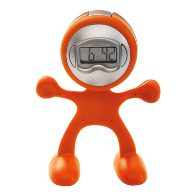Man Shaped Alarm Clock with Memo Holder Orange / STD / Last Buy - Office Accessories
