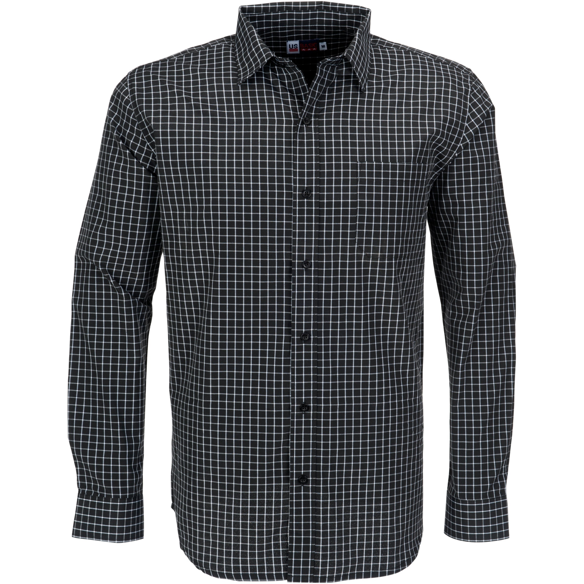 Men Long Sleeve Aston Shirt-L-Black-BL