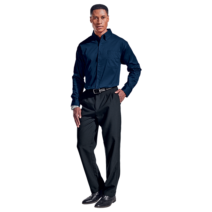 Mens Brushed Cotton Twill Lounge Long Sleeve - Shirts-Corporate