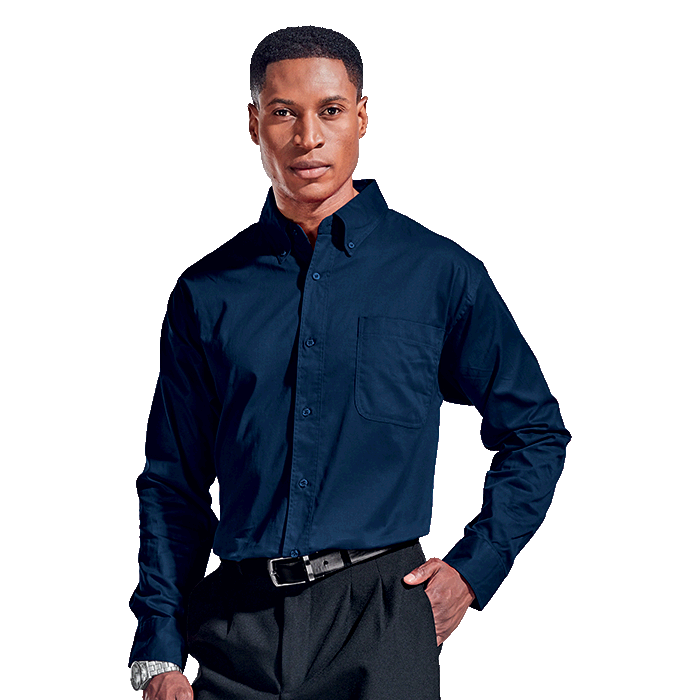 Mens Brushed Cotton Twill Lounge Long Sleeve - Shirts-Corporate