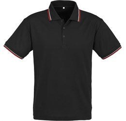 Mens Cambridge Golf Shirt - Black Red Only-