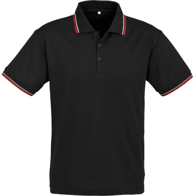 Mens Cambridge Golf Shirt - Black Red Only-L-Black With Red-BLR