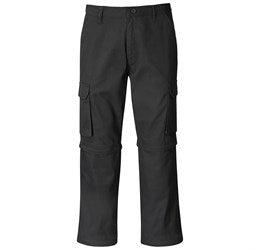 Mens Cargo Zip Off Pants-Pants-30-Black-BL