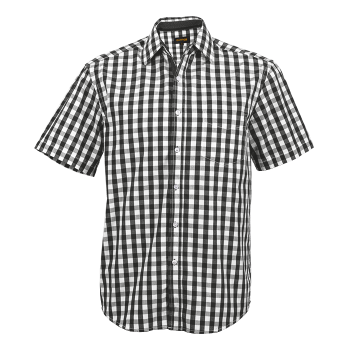Mens Cedar Lounge Short Sleeve Black/White / SML / Regular - Shirts-Corporate