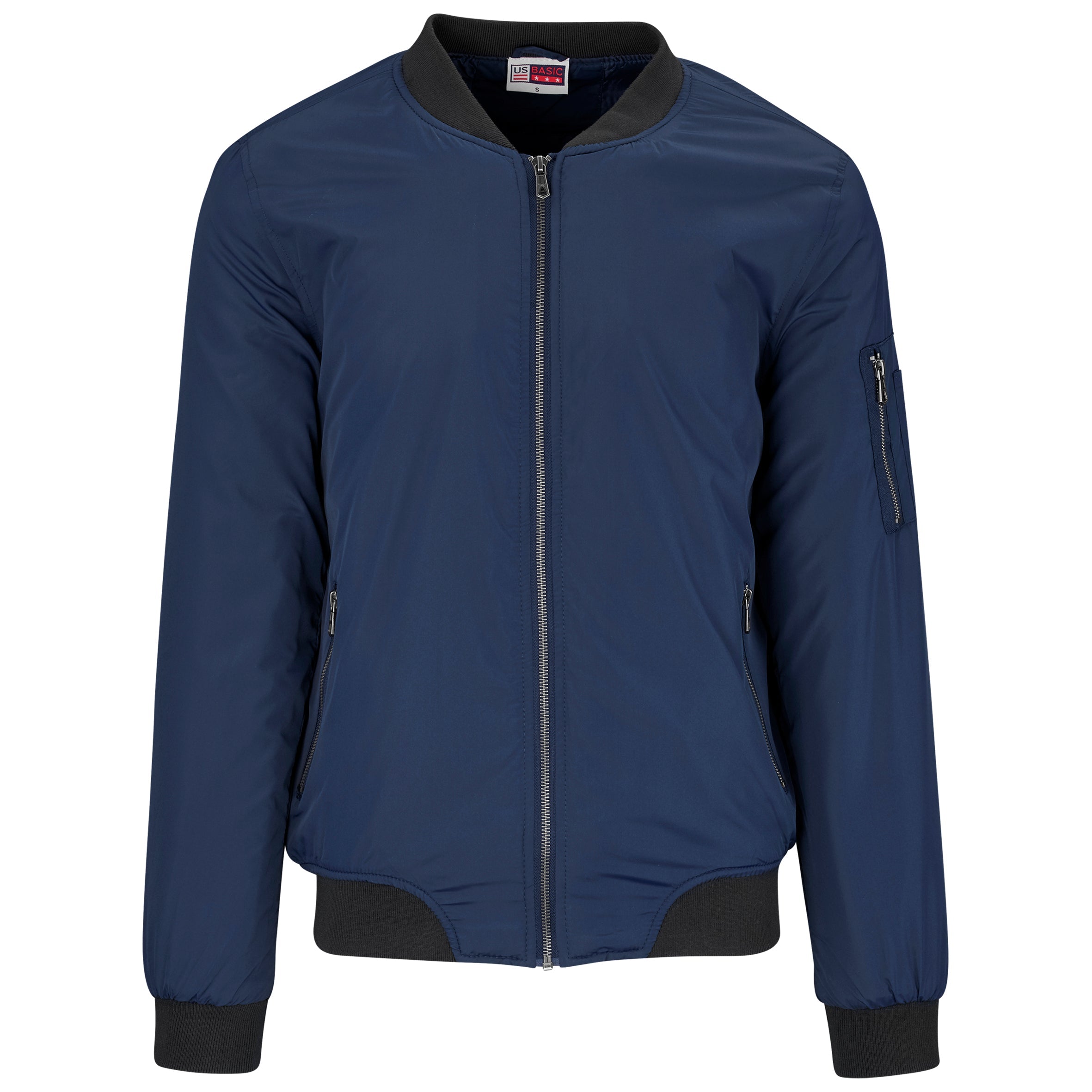 Mens Crusader Bomber Jacket - Black L / Navy / N