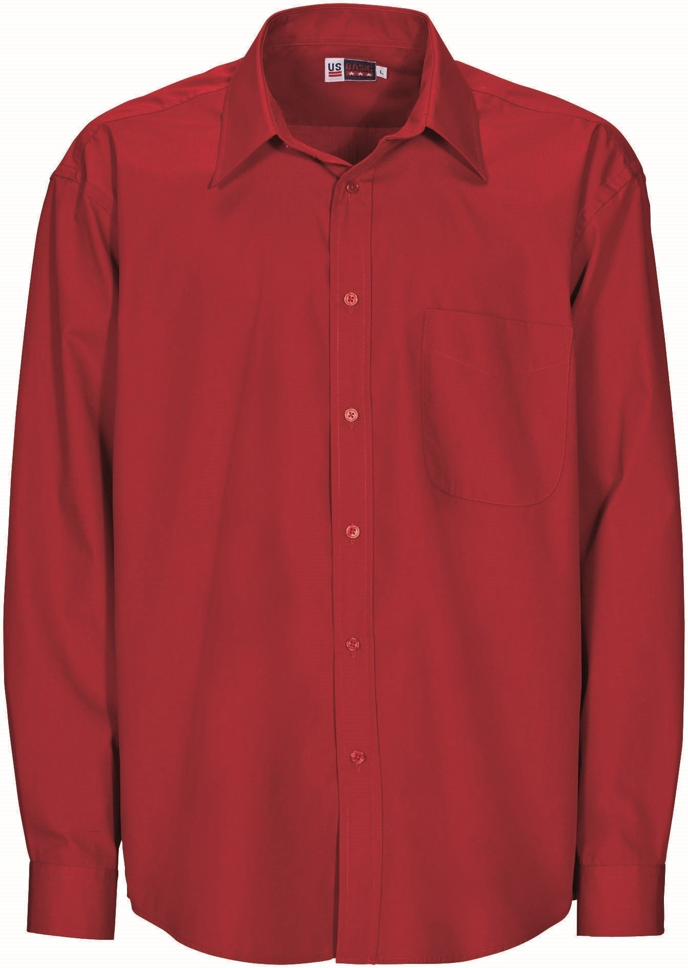 Mens Long Sleeve Washington Shirt - Red L / R