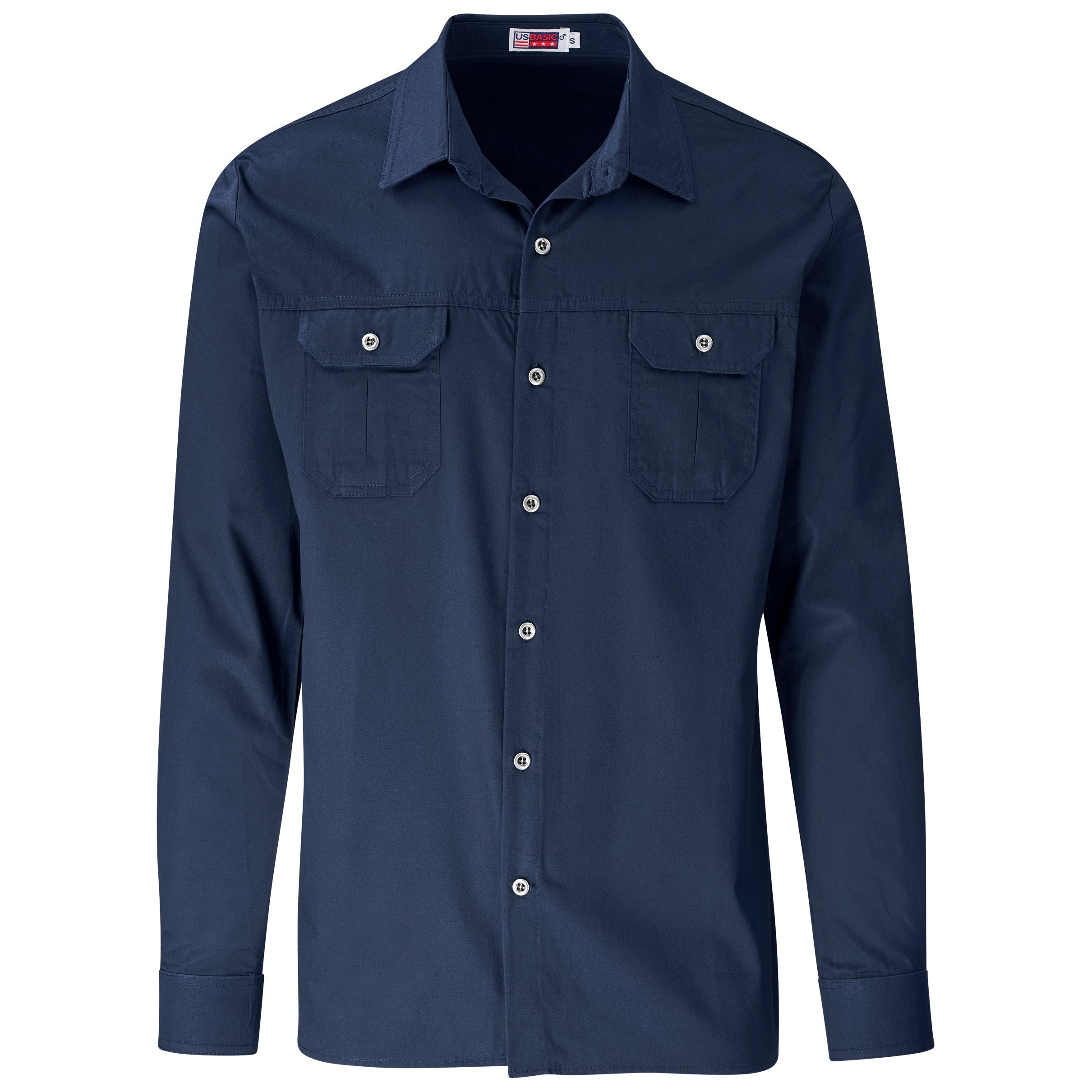 Mens Long Sleeve Wildstone Shirt-Shirts & Tops-L-Navy-N