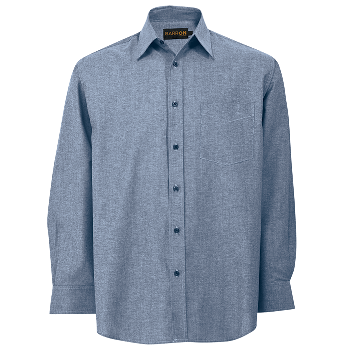 Mens Oxford Lounge Long Sleeve Navy / SML / Regular - Shirts-Corporate