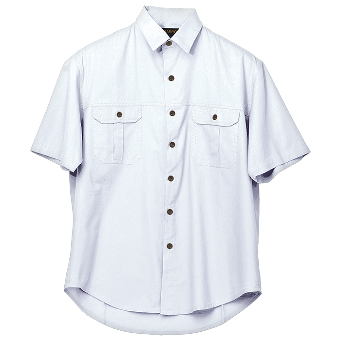 Mens Plain Bush Shirt White / 2XL / Regular - Shirts-Outdoor