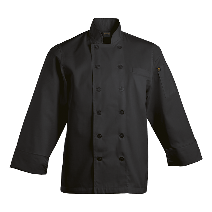 Mens Savonna Long Sleeve Chef Jacket Black / XS / Regular - Jackets