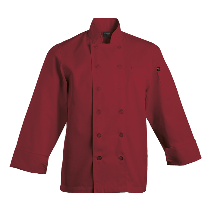 Mens Savonna Long Sleeve Chef Jacket Red / XS / Regular - Jackets