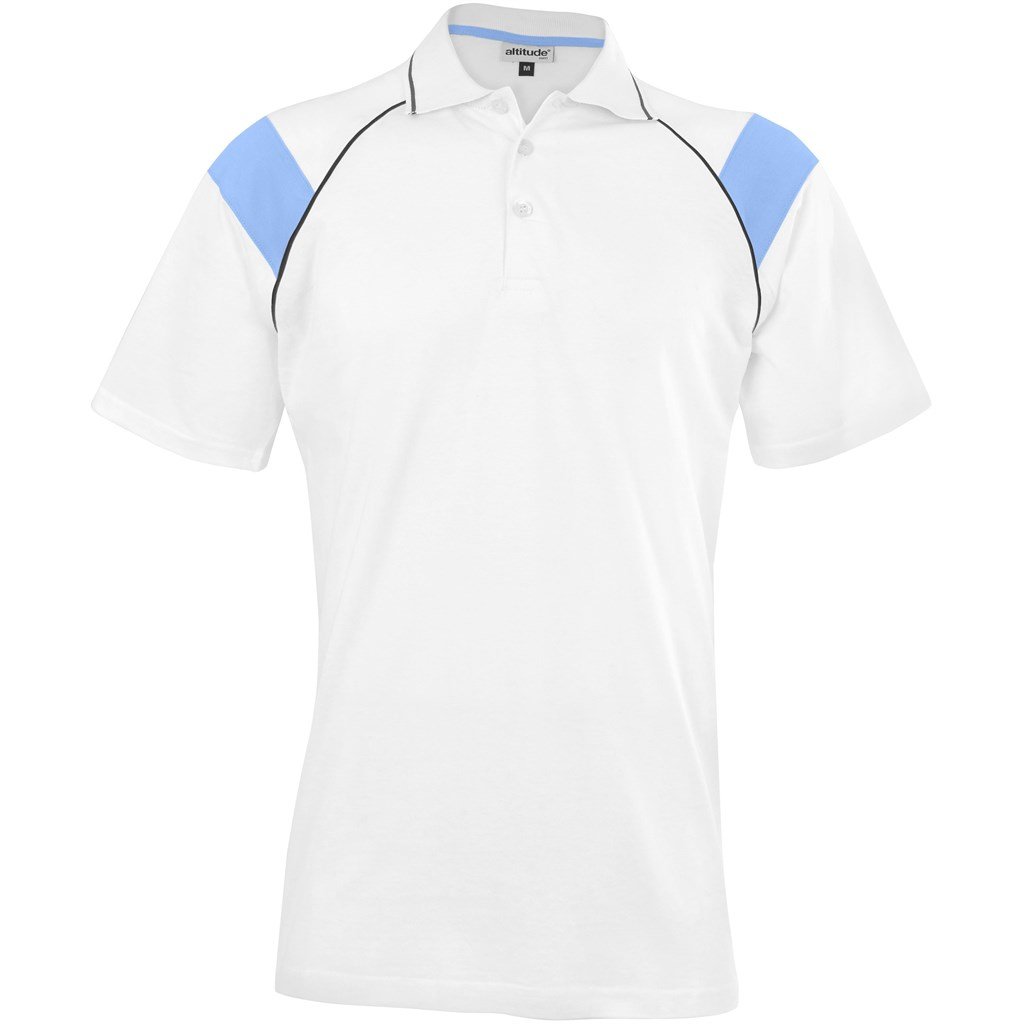 Mens Score Golf Shirt - White Light Blue 2XL / With / WLB