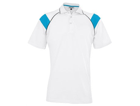 Mens Score Golf Shirt - White Light Blue Only-