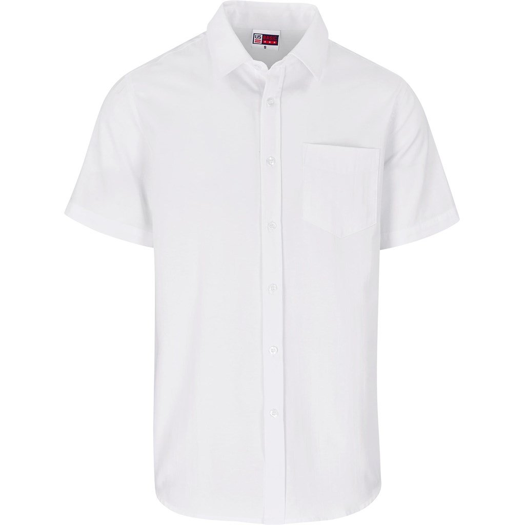 Mens Short Sleeve Oxford Shirt S / WHITE - Lounge Shirts