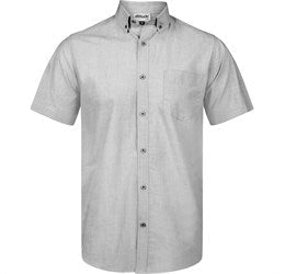 Mens Short Sleeve Viscount Shirt - Royal Blue Only-2XL-Grey-GY