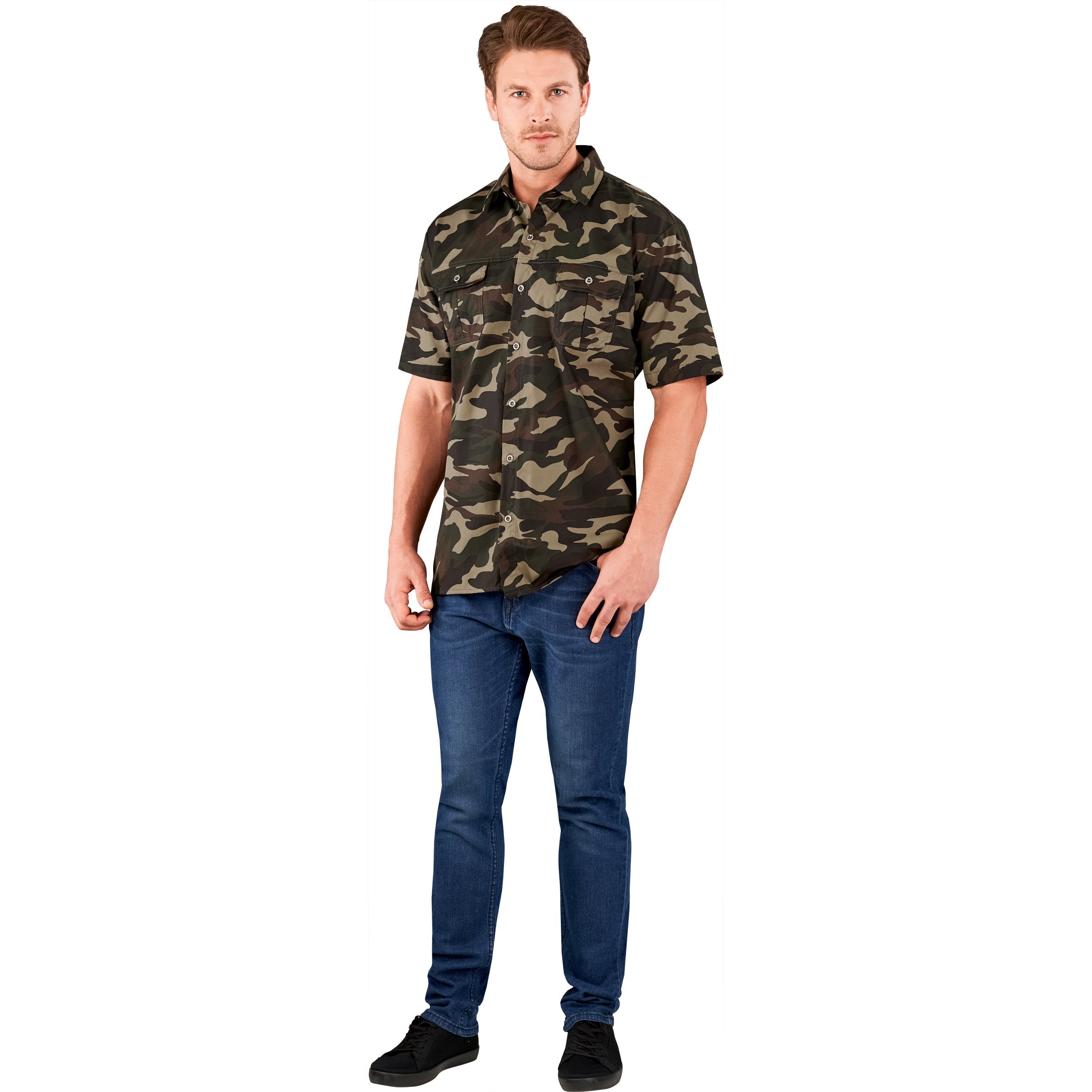 Mens Short Sleeve Wildstone Shirt - Camouflage - Shirts & Tops
