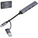 Minsk 2-in-1 Connector USB Hub GUN METAL - Hubs,Technology