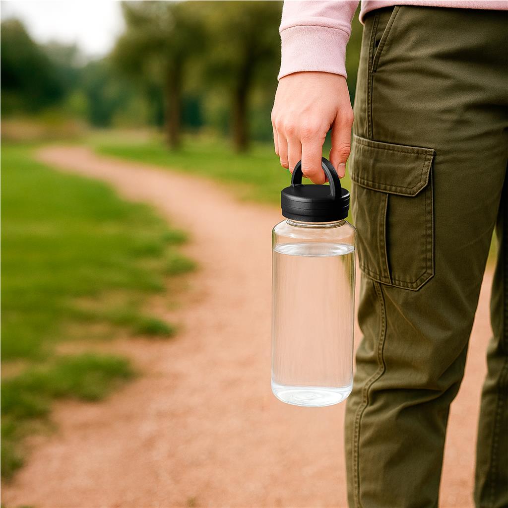 Moreno Recycled PET Water Bottle – 1Litre BLACK - Bottles,Recycled Products,Recycled Drinkware,Drinkware