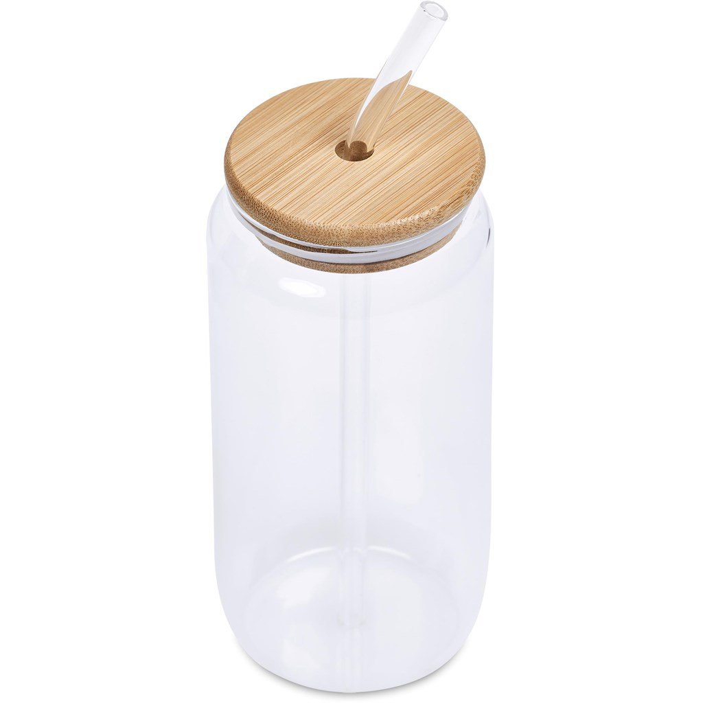 Natsu Glass & Bamboo Tumbler Straw - 500ml NATURAL - Travel Mugs and Tumblers,Glass Products,Drinkware,Full-Wrap UV Bottles
