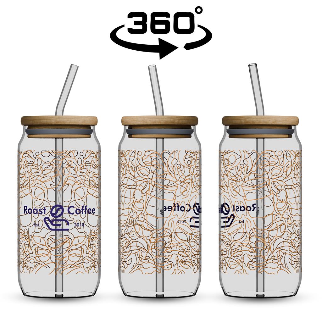 Natsu Glass & Bamboo Tumbler Straw - 500ml NATURAL - Travel Mugs and Tumblers,Glass Products,Drinkware,Full-Wrap UV Bottles