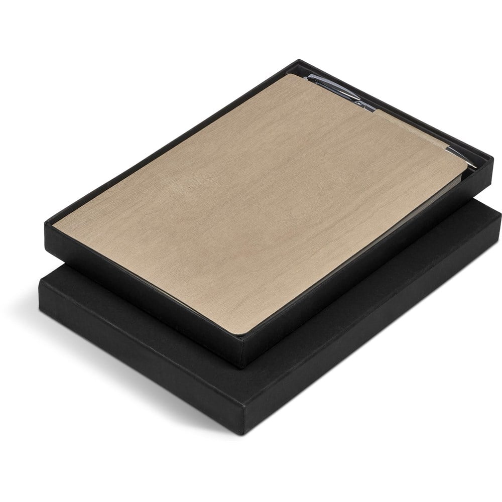 Oakridge Soft Cover Notebook & Pen Set - Beige - Notebooks Notepads