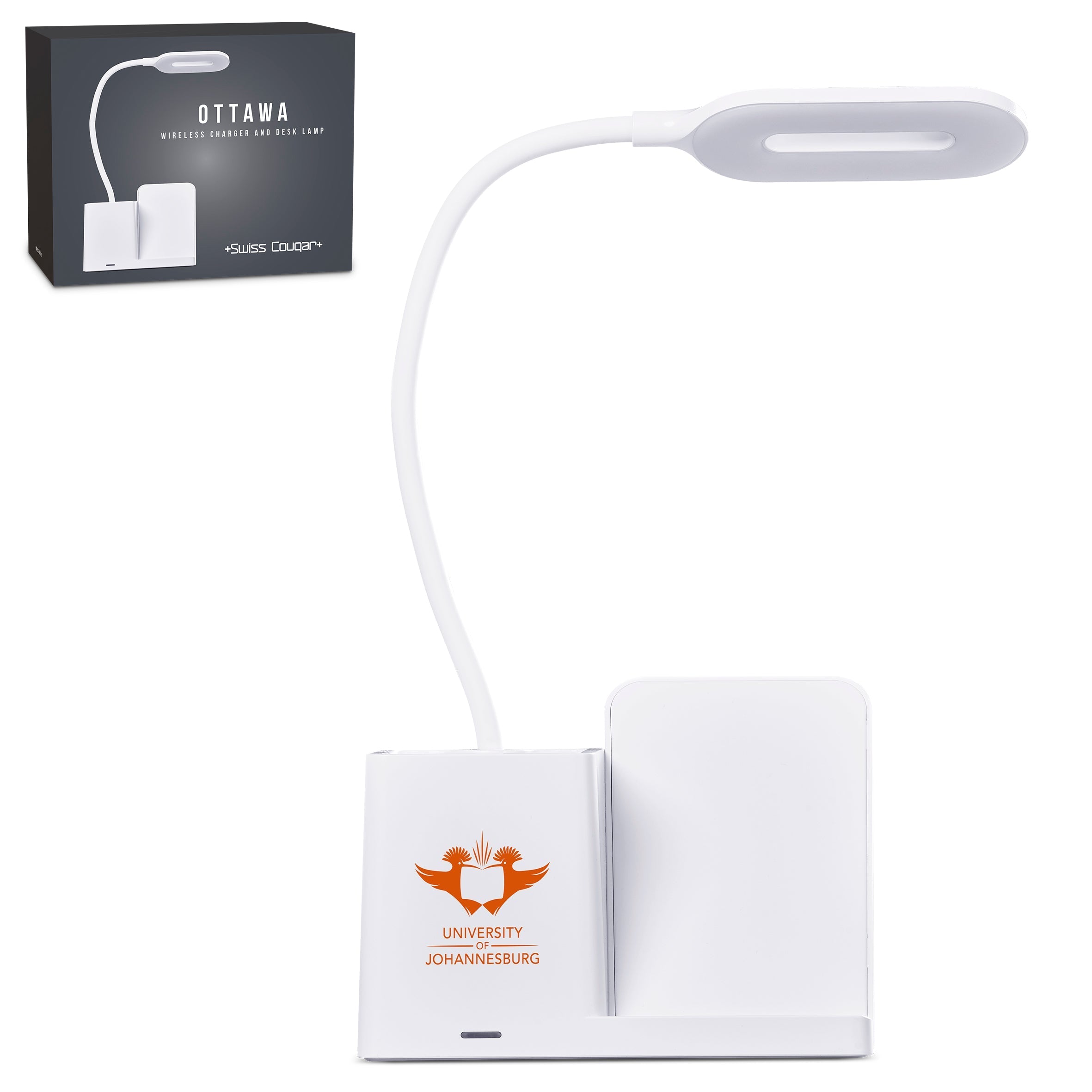 Ottawa Wireless Charger and Desk Lamp Solid White / SW