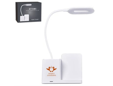 Ottawa Wireless Charger and Desk Lamp Solid White / SW