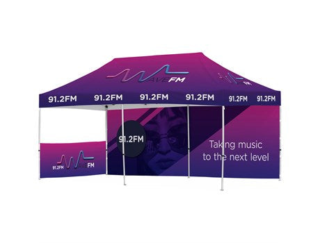 Ovation Sublimated Gazebo 6m X 3m - 1 Short Half-Wall Skin - 1 Long Full-Wall Skin-Canopies & Gazebos