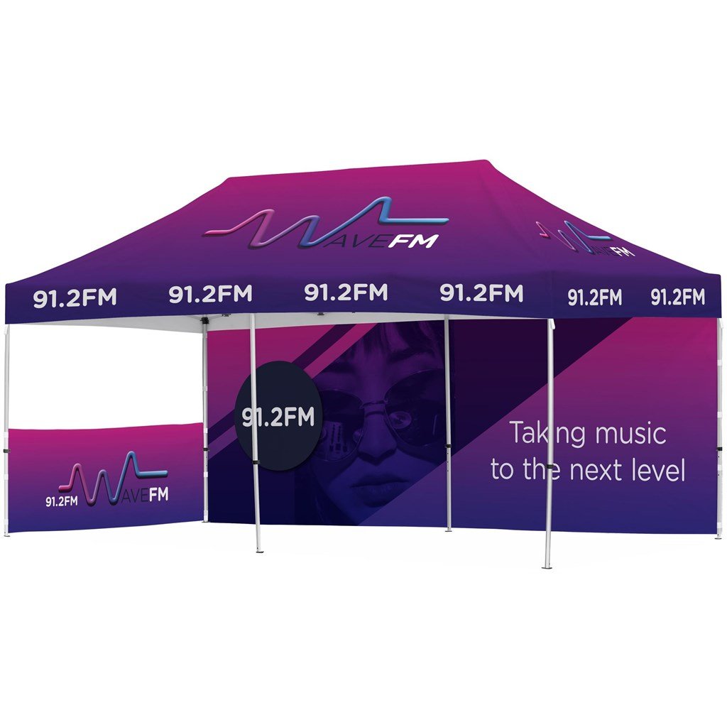Ovation Sublimated Gazebo 6m X 3m - 1 Short Half-Wall Skin - Long Full-Wall - Canopies & Gazebos