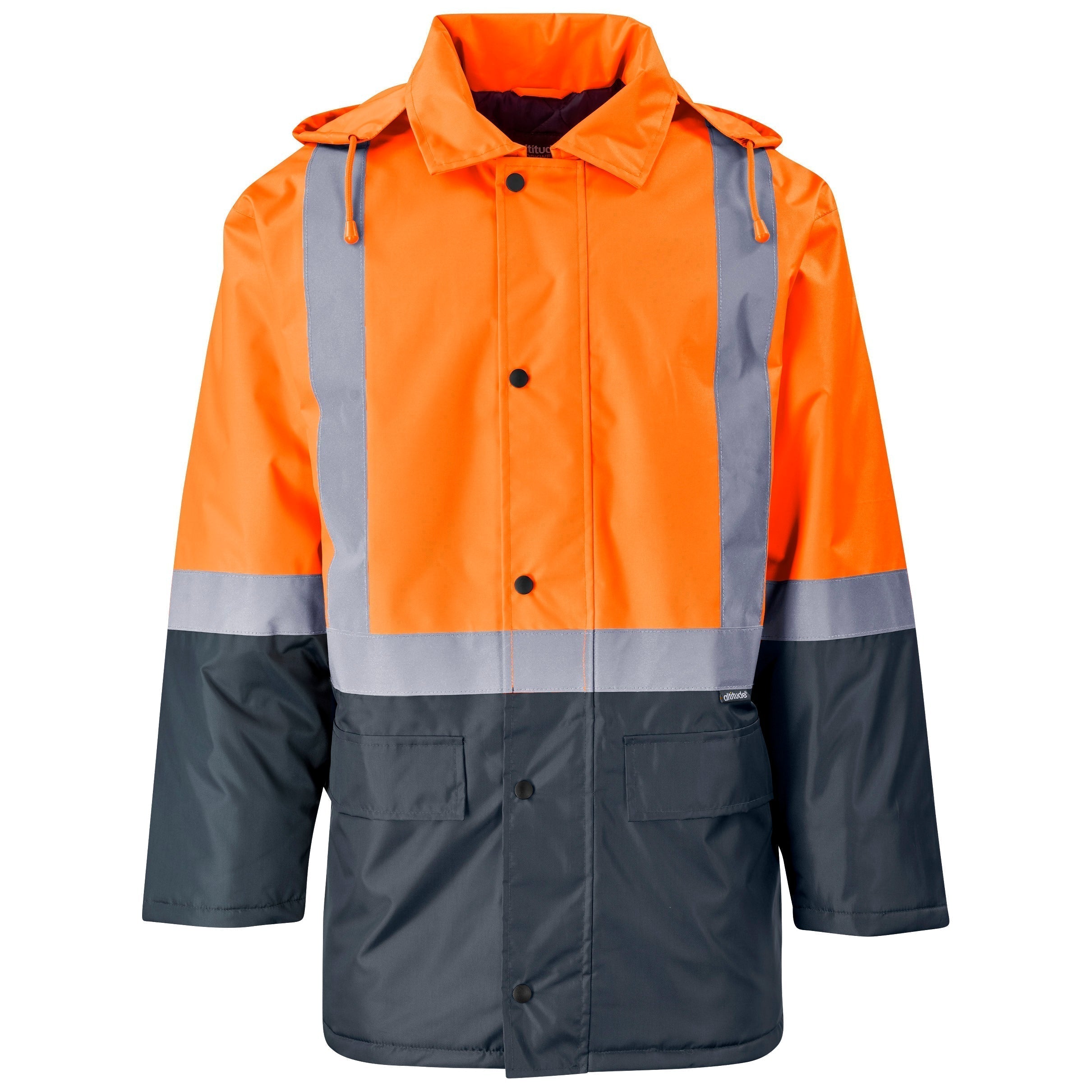 Hazard Padded Two-Tone Hi-Viz Reflective Jacket-2XL-Orange-O